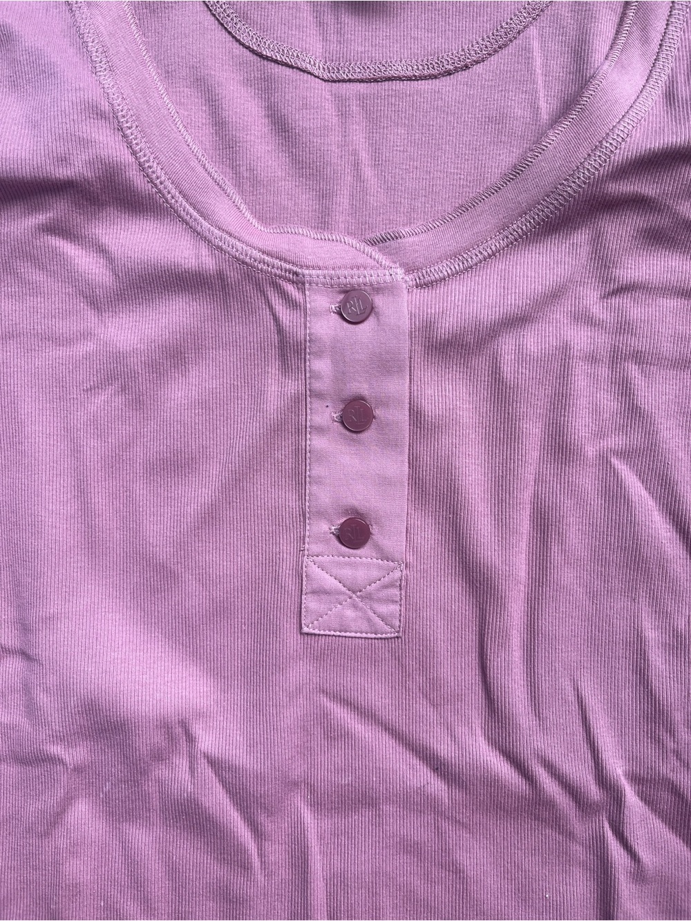 Ralph Lauren Women’s Long Sleeve Henley Top in Dusty Rose Size S Preppy - Picture 6 of 11